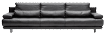Schwarzes Sofa aus Leder mit 4 Plätze