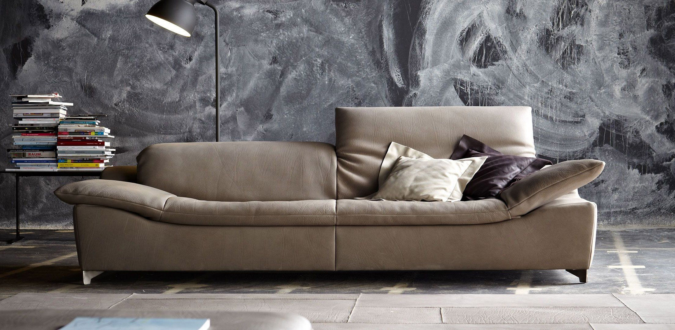 3 Sitzungen Sofa in pelle grigio